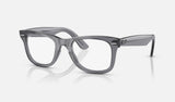 Ray-Ban Wayfarer Ease RX4340V — Transparent Grey — quarter view