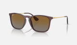 Ray-Ban Chris RB4187 — Transparent Brown / Brown Polarized — quarter view