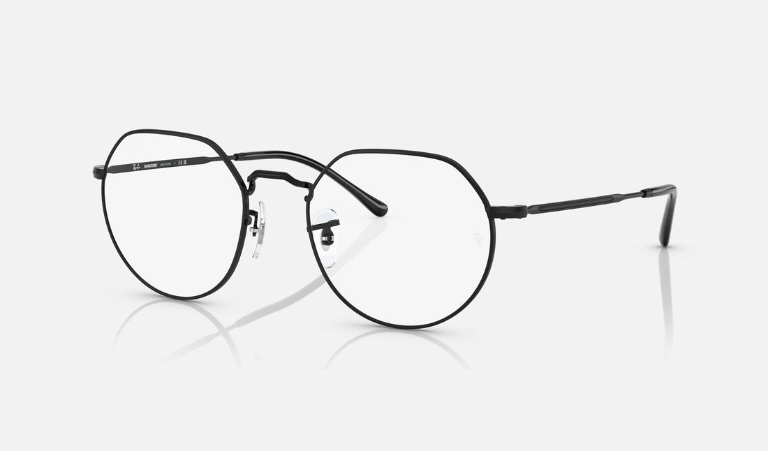 Ray-Ban Jack RB3565 — Black / Clear/blue — quarter view