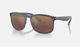 Ray-Ban RB4264 — Grey / Violet Polarized+ — quarter view