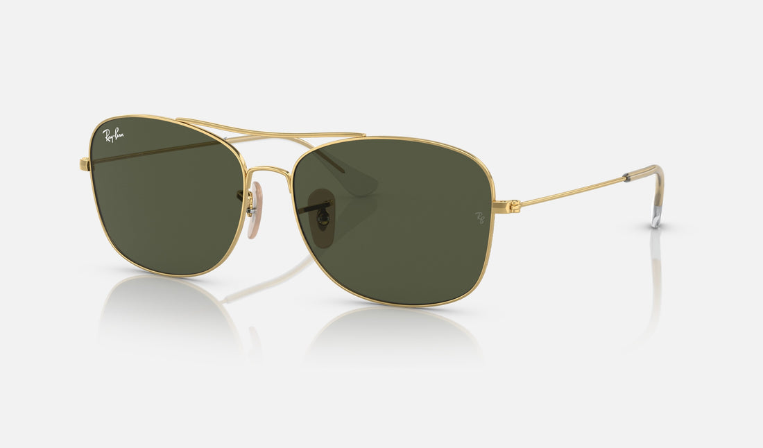 Ray-Ban RB3799 — Arista Gold / Green — quarter view