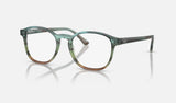 Ray-Ban RX5417 — Striped Blue & Green — quarter view