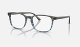 Ray-Ban RX5418 — Striped Grey & Blue — quarter view