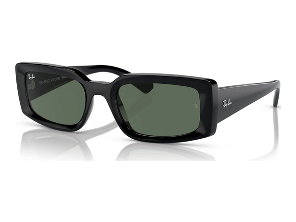 Ray-Ban Kiliane RB4395 — Black / Dark Green — quarter view