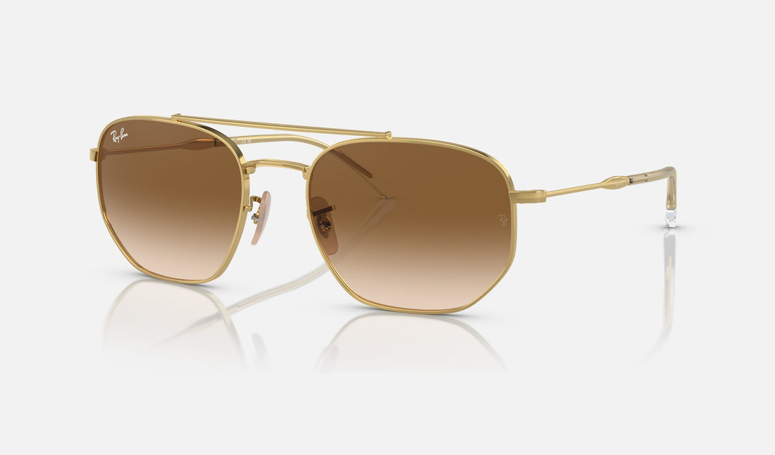 Ray-Ban RB3707 — Arista Gold / Brown — quarter view