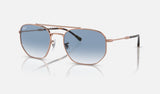 Ray-Ban RB3707 — Rose Gold / Blue — quarter view