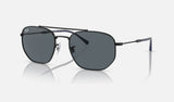 Ray-Ban RB3707 — Black / Blue — quarter view