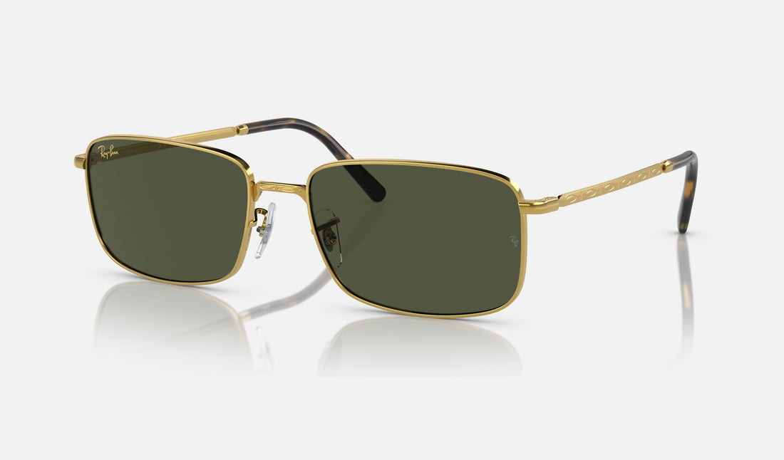 Ray-Ban RB3717 — Gold / Green — quarter view