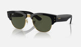 Ray-Ban Mega Clubmaster RB0316S — Black on Gold / G-15 Green — quarter view