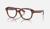 Ray-Ban Erik RX7215 — Striped Havana — quarter view