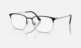 Ray-Ban RX6494 — Black on Silver — quarter view