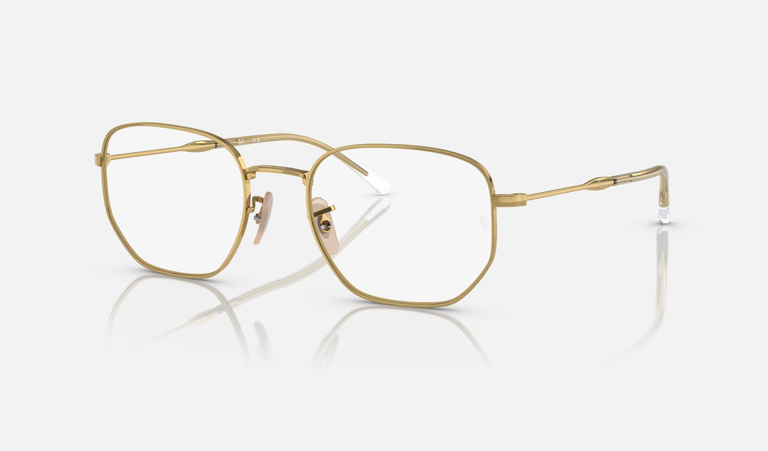 Ray-Ban RX6496 — Arista Gold — quarter view