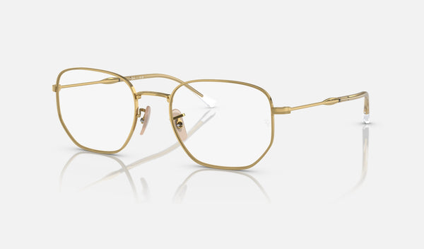 Ray-Ban RX6496 — Arista Gold — quarter view