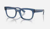 Ray-Ban Chad RX7217 — Transparent Dark Blue — quarter view
