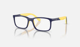 Ray-Ban Junior RY1621 — Dark Blue on Yellow — quarter view