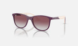 Ray-Ban Junior RJ9077S — Purple on Beige / Violet/grey — quarter view