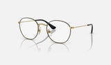 Ray-Ban Junior Junior Rob RY9572V — Black on Gold — quarter view