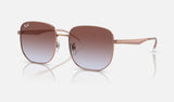 Ray-Ban RB3713D — Rose Gold / Violet — quarter view
