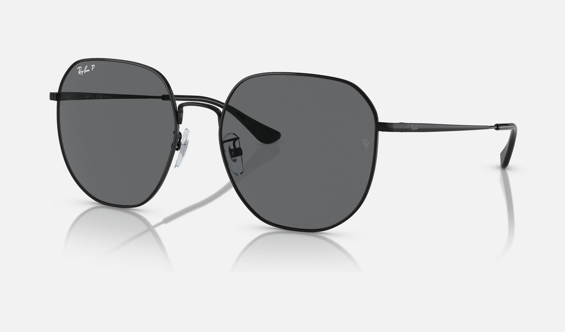 Ray-Ban RB3680D — Black / Dark Grey Polarized — quarter view