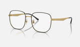 Ray-Ban RX6503D — Black on Gold — quarter view