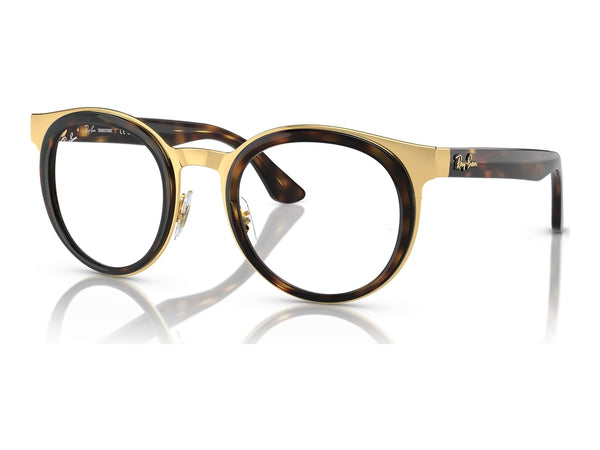 Ray-Ban Bonnie RB3710 — Havana on Gold / Clear/green — quarter view