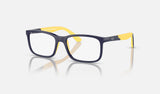 Ray-Ban Junior RY1621F — Dark Blue on Yellow — quarter view