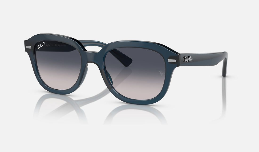 Ray-Ban Erik RB4398F — Opal Dark Blue / Blue Polarized — quarter view