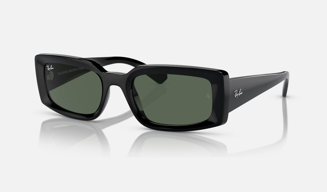 Ray-Ban Kiliane RB4395F — Black / Dark Green — quarter view
