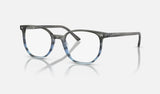 Ray-Ban Elliot RX5397 — Striped Grey & Blue — quarter view