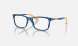 Ray-Ban Junior RY1549 — Transparent Blue — quarter view