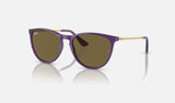 Ray-Ban Junior Junior Erika RJ9060S — Opal Violet / Dark Brown — quarter view