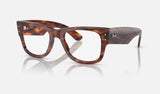 Ray-Ban Mega Wayfarer RX0840V — Striped Havana — quarter view