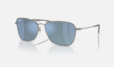 Ray-Ban Caravan Reverse RBR0102S — Gunmetal / Light Blue — quarter view