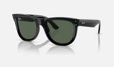 Ray-Ban Wayfarer Reverse RBR0502S — Black / Dark Green — quarter view