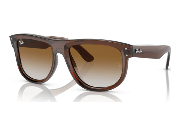 Ray-Ban Boyfriend Reverse RBR0501S — Transparent Brown / Brown — quarter view