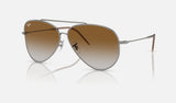 Ray-Ban Aviator Reverse RBR0101S — Gunmetal / Brown — quarter view