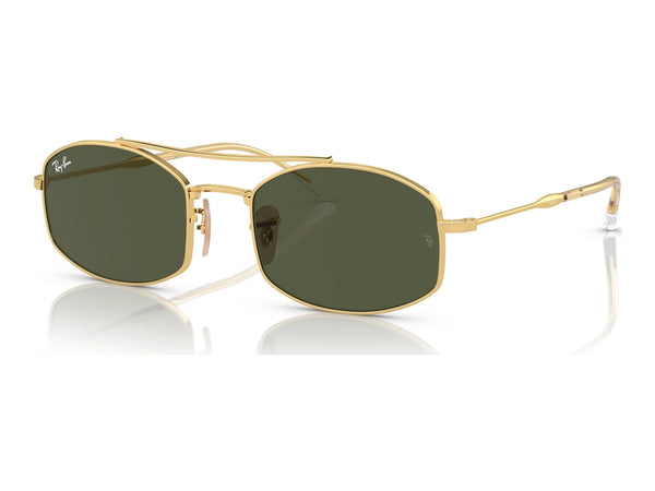 Ray-Ban RB3719 — Arista Gold / G-15 Green — quarter view