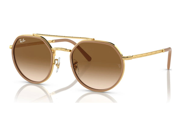 Ray-Ban RB3765 — Arista Gold / Light Brown — quarter view