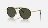 Ray-Ban RB3765 — Legend Gold / Green — quarter view