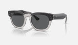 Ray-Ban Mega Hawkeye RB0298S — Dark Grey on Transparent Grey / Dark Grey — quarter view