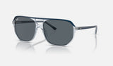 Ray-Ban Bill One RB2205 — Blue on Transparent Blue / Blue — quarter view