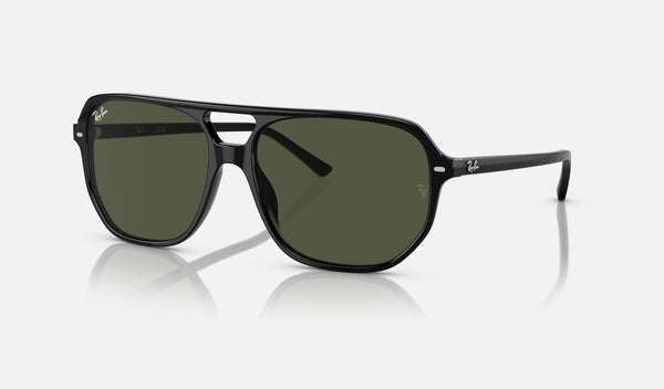 Ray-Ban Bill One RB2205 — Black / Green — quarter view