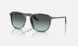 Ray-Ban RB2203 — Striped Grey & Blue / Blue/black — quarter view