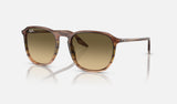 Ray-Ban RB2203 — Striped Brown & Green / Brown Black — quarter view