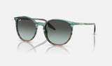 Ray-Ban RB2204 — Striped Blue & Green / Blue Vintage — quarter view