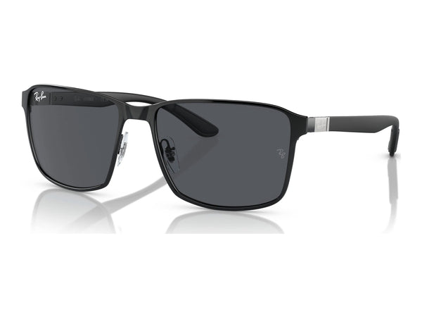 Ray-Ban RB3721 — Black on Black / Dark Grey — quarter view