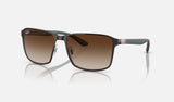 Ray-Ban RB3721 — Brown on Gunmetal — quarter view