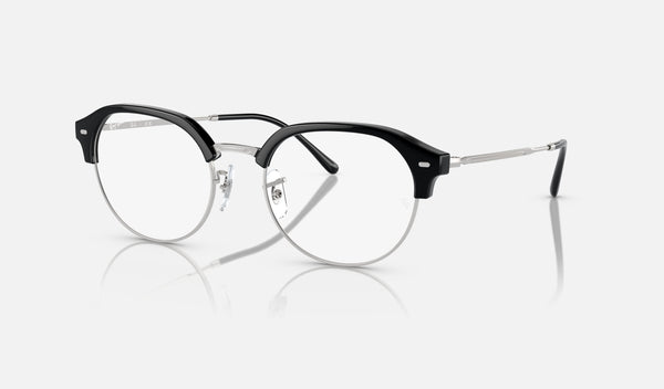 Ray-Ban RX7229 — Black on Silver — quarter view