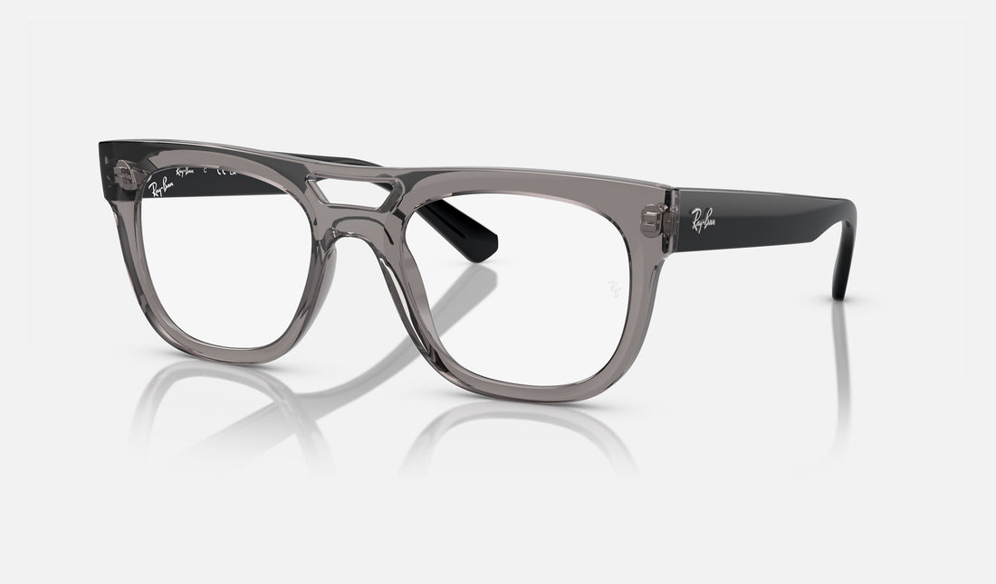 Ray-Ban Phil RX7226 — Transparent Grey — quarter view