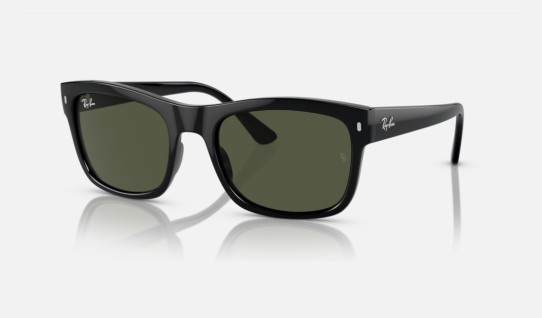 Ray-Ban RB4428 — Black / Green — quarter view